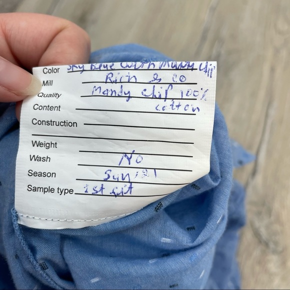 Ann Taylor Blue Peasant Ruffle Blouse - Picture 7 of 8